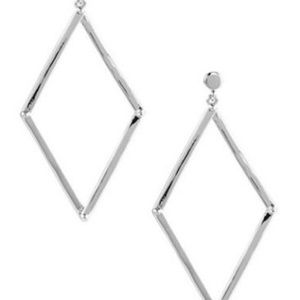 Trina Turk Silver Tone Open Diamond Drop  Earrings